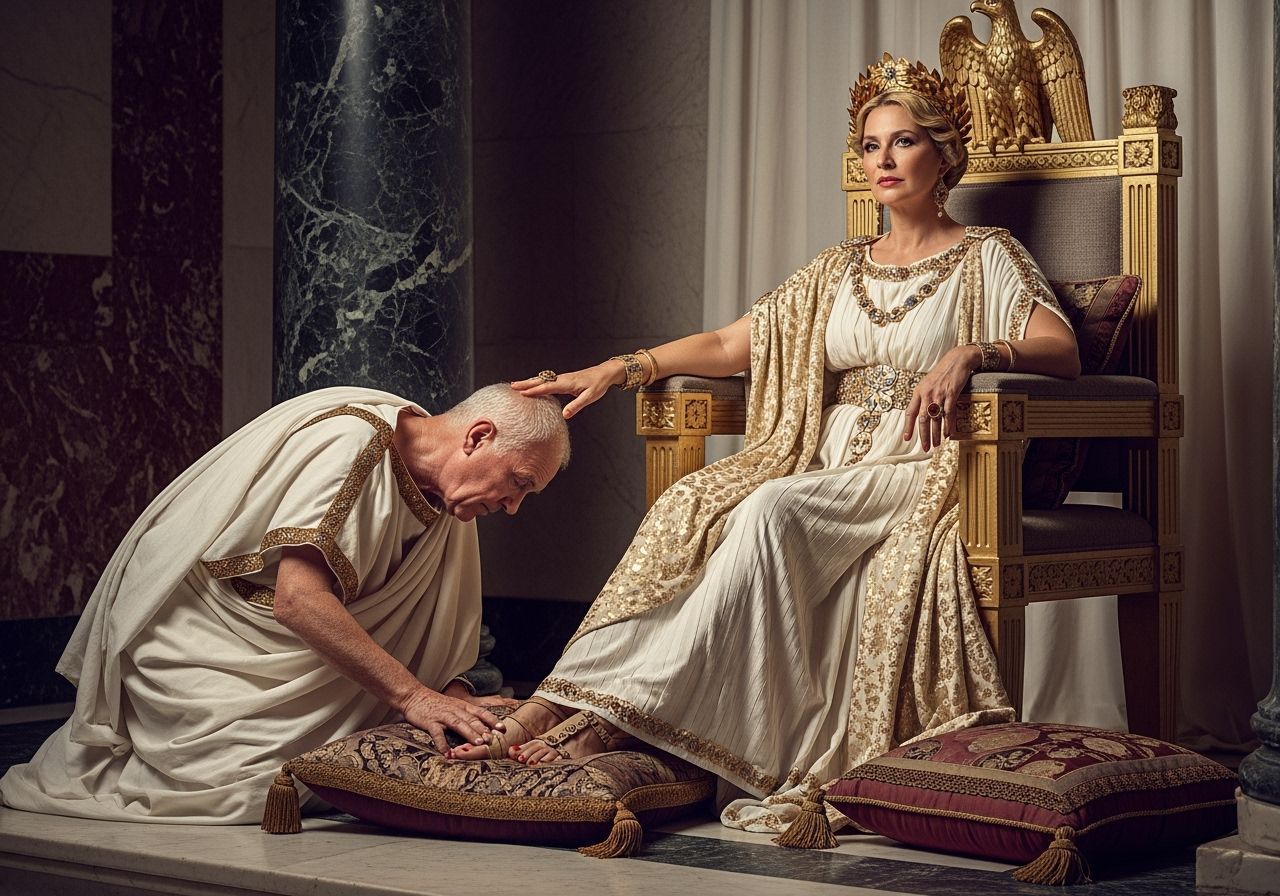 Empress Messalina on Her Throne in Ancient Rome