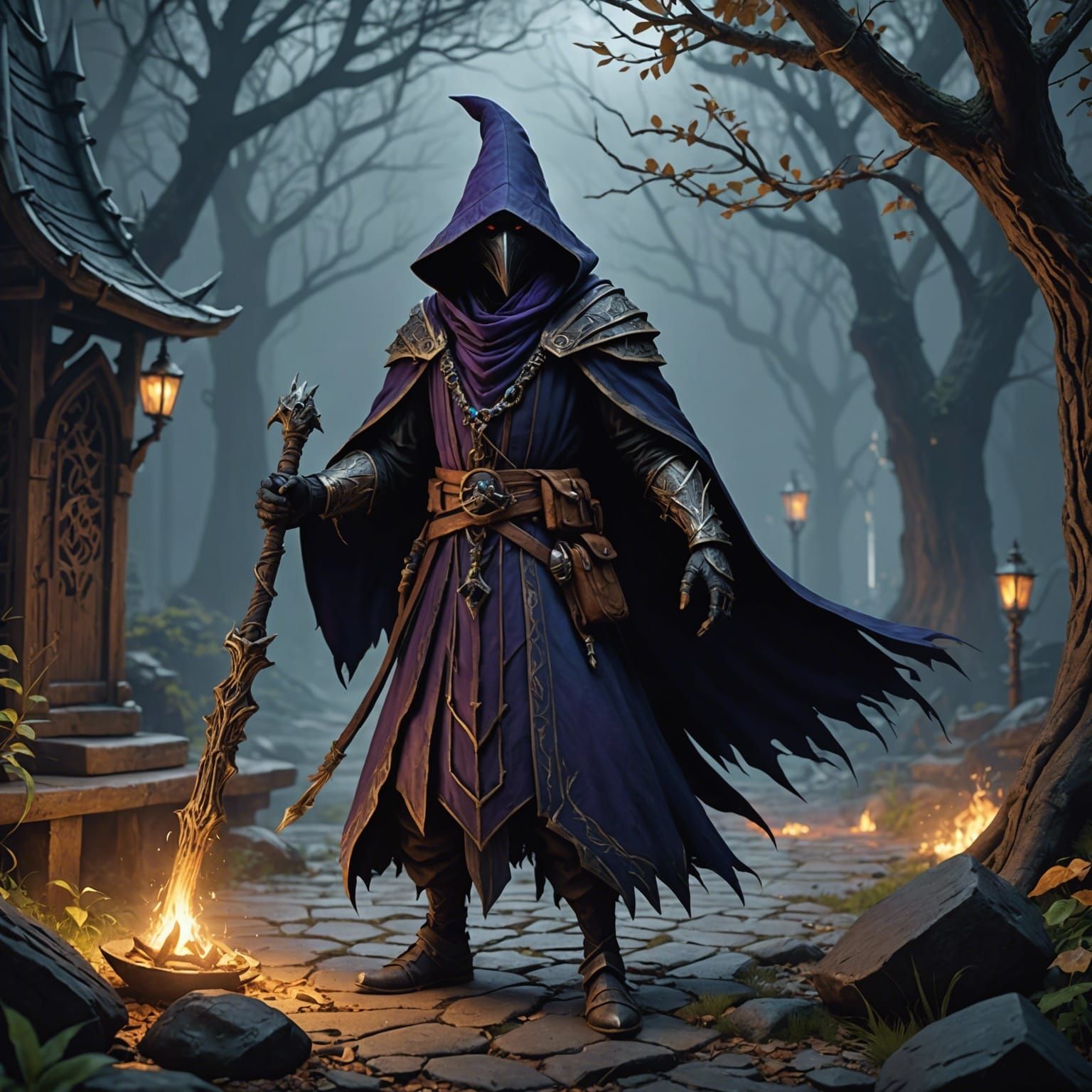 Kenku Warlock in Detailed Matte Painting