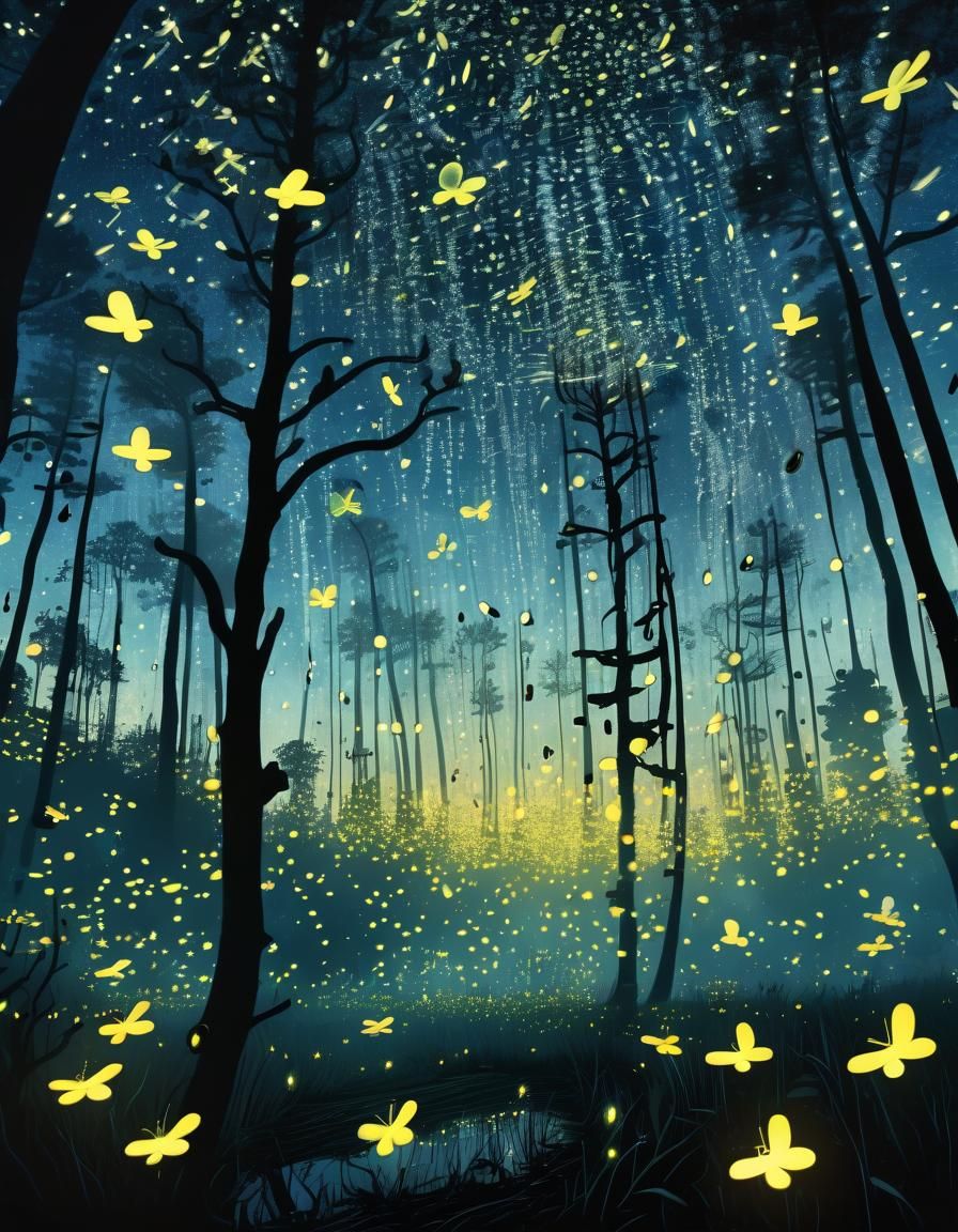 Surreal Photo of Giant Dendritic Fireflies