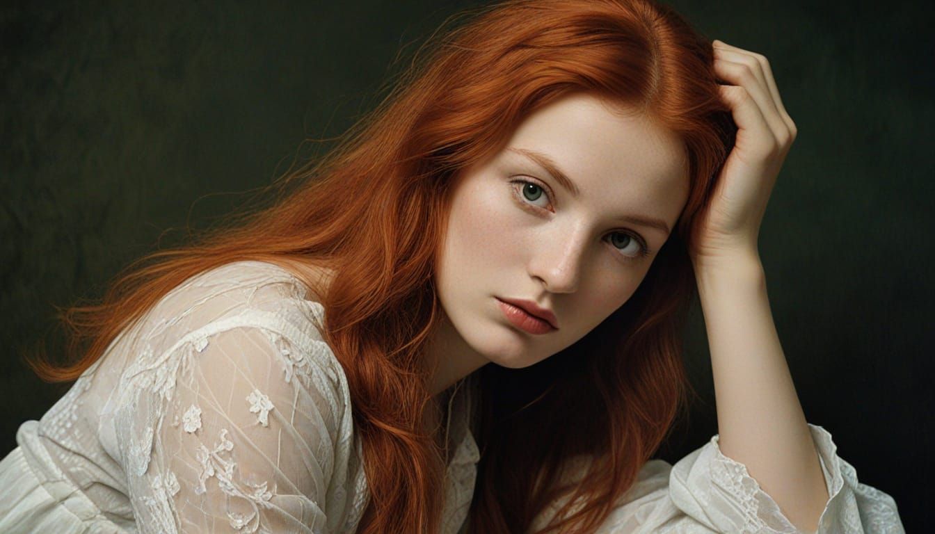 Redhead Portrait in Impressionist Style