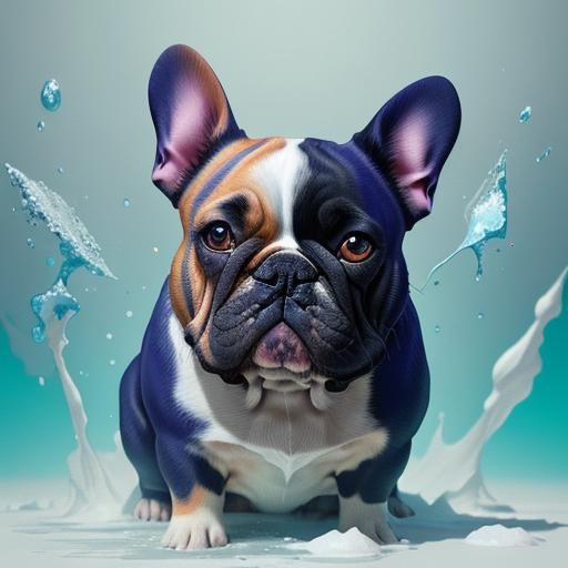 French Bulldog in a Colorful Ice Cream World