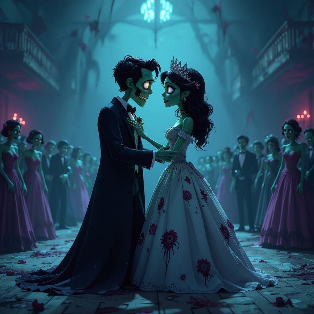 Pixar Style Zombie Prom King & Queen Dance