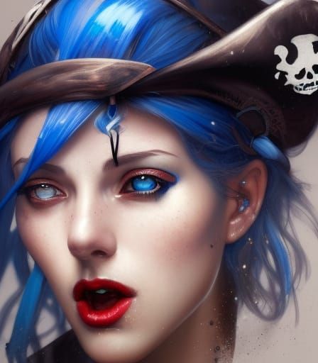 Pirate Girl Portrait in Hyperdetailed Digital Art