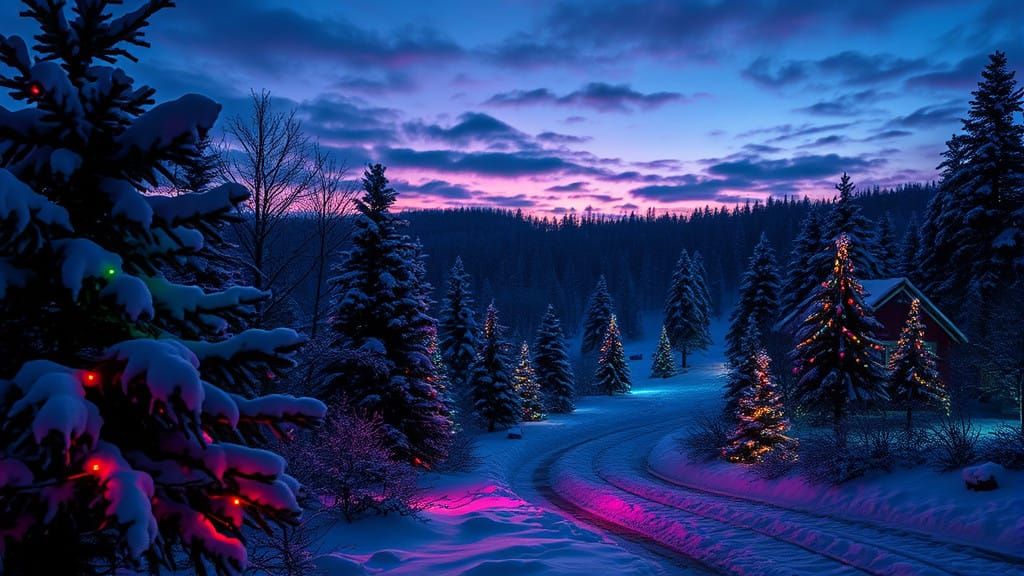 Winter Wonderland in Neon Dreamscapes