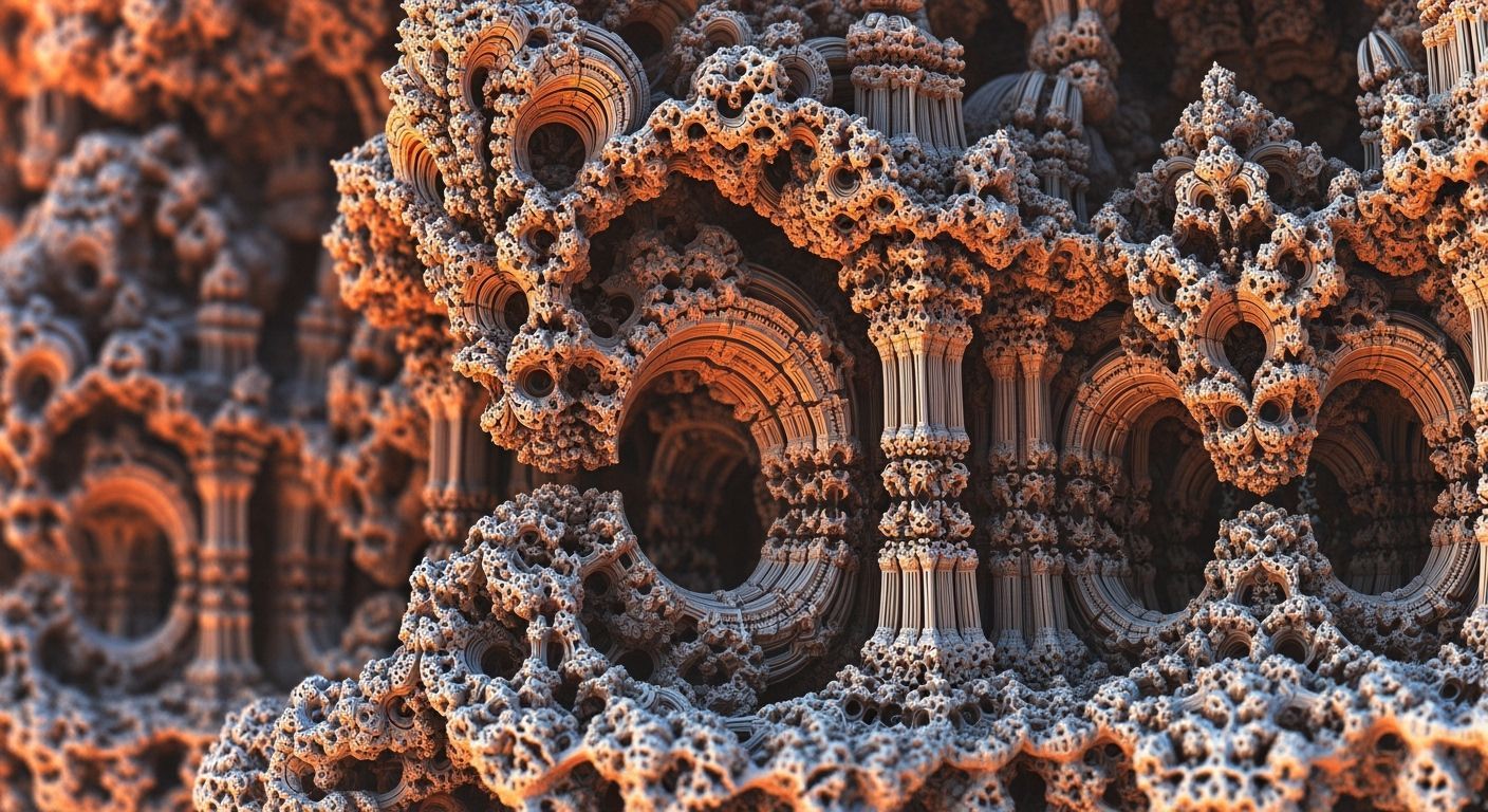Intricate Fractal Art Blending Baroque Architecture