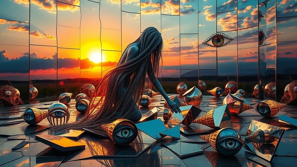 Surreal Cosmic Artwork Celebrating Strength and Resilience