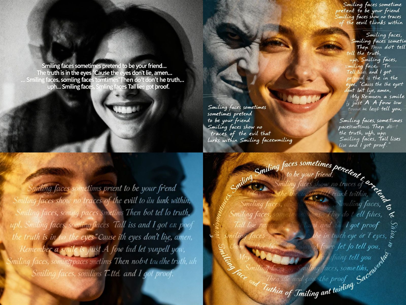 Double Exposure Art: Hidden Emotions in Smiling Faces