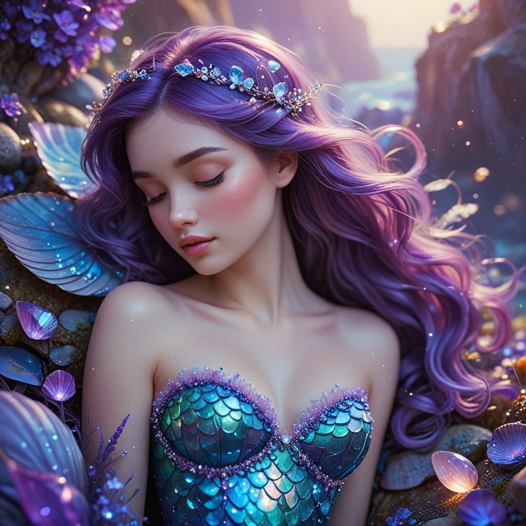 Whimsical Waterhouse-Inspired Mermaid Portrait