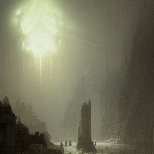 Terrifying Halo Flood in Gothic Horror Style