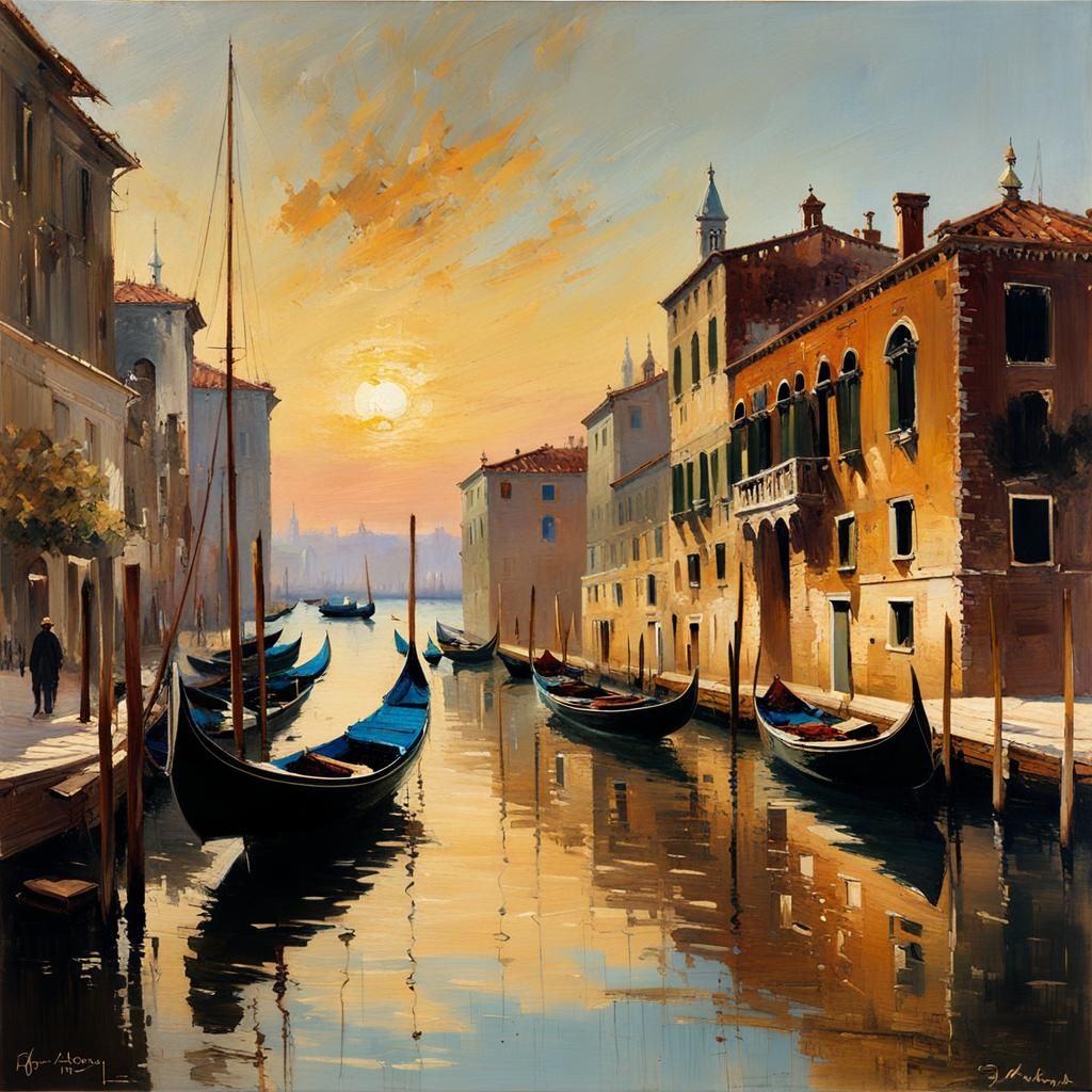 Venice Medici Estate Impressionist Oil Painting