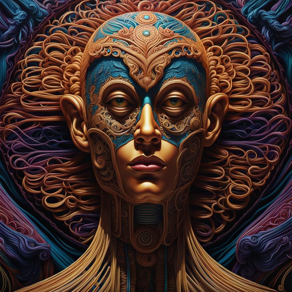 Vermicelli Pasta Humanoid: Meticulously Detailed Digital Art