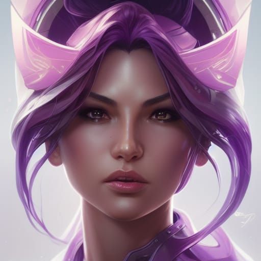 Kai'Sa Portrait with Amethyst and Blossoms