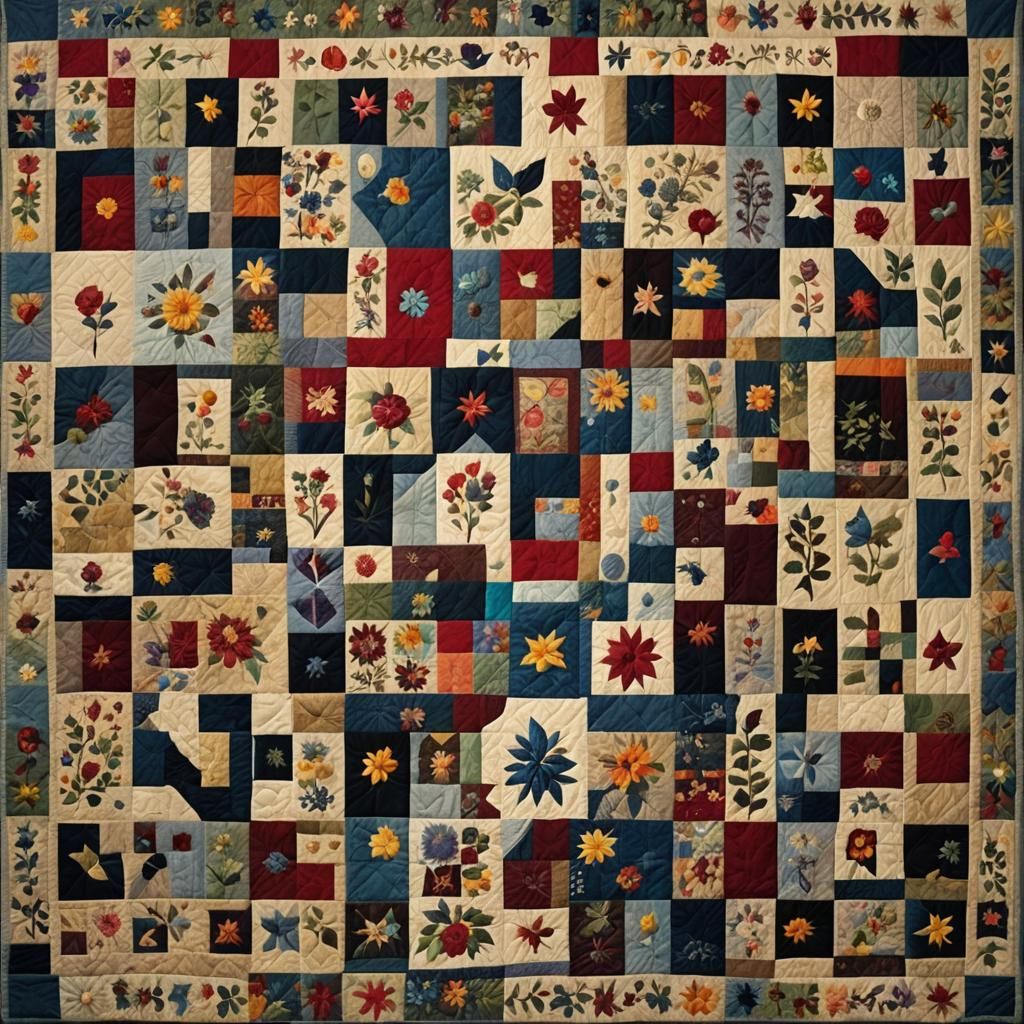 Hyperrealistic Amish Friendship Quilt