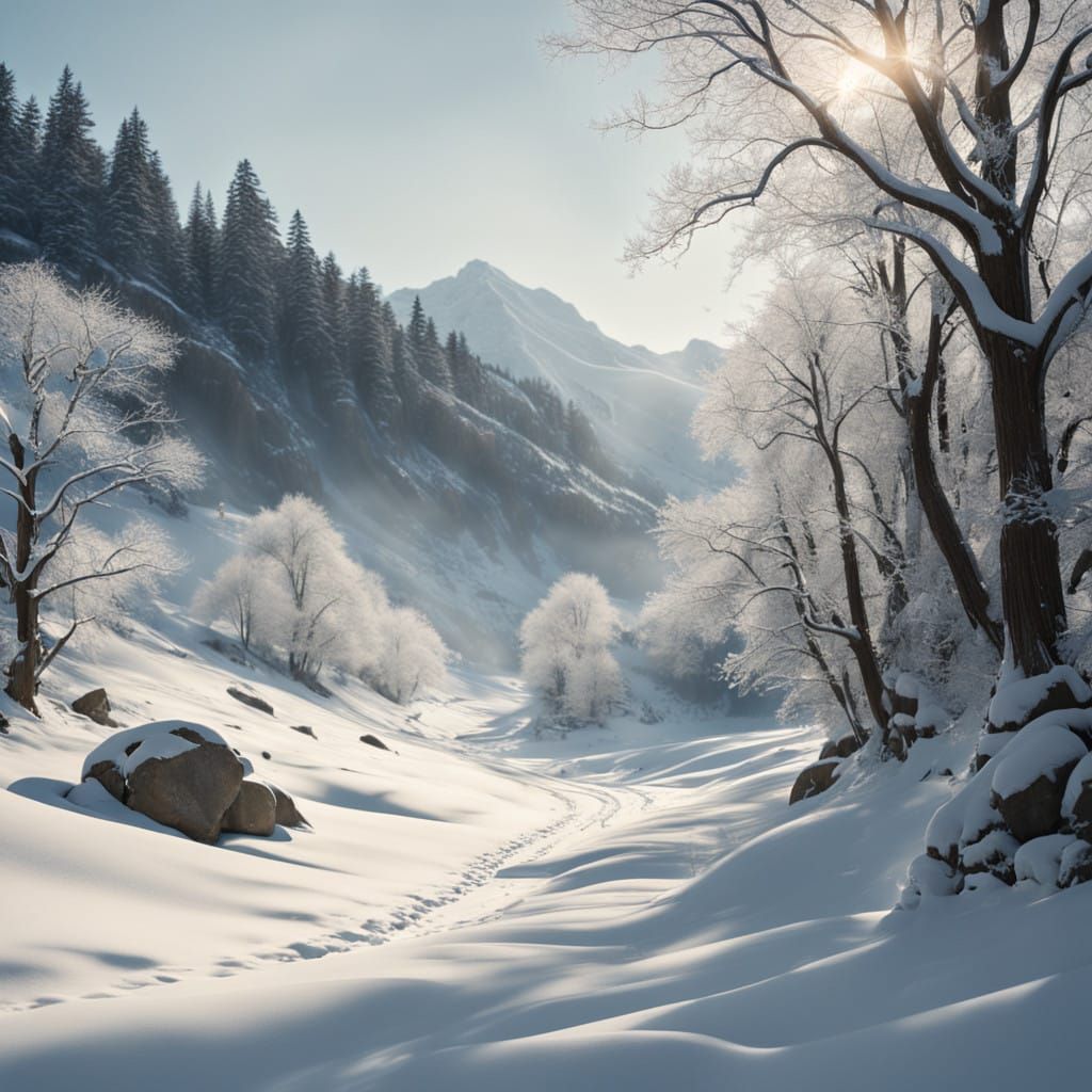 Elegant Winter Landscape in Cinematic Hues