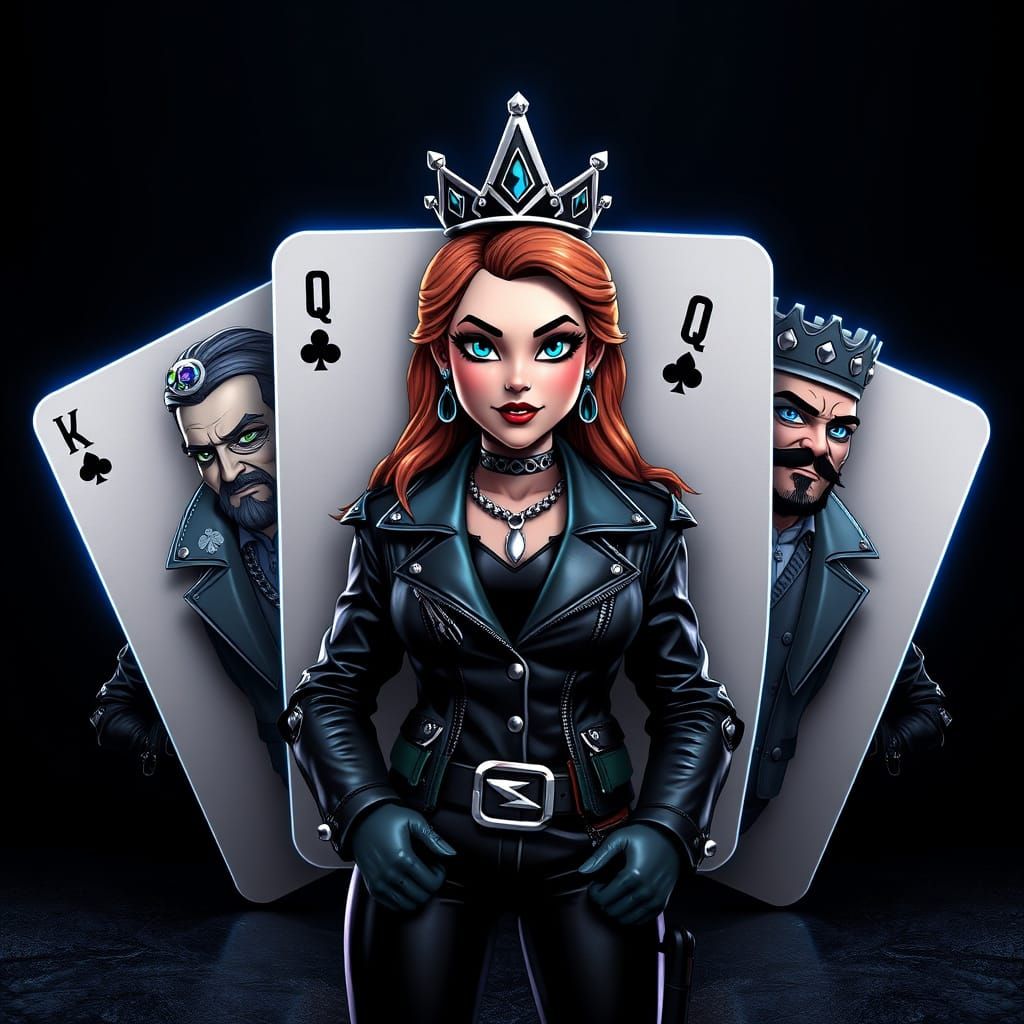 Royal Biker Nobles in High-Tech Card Design