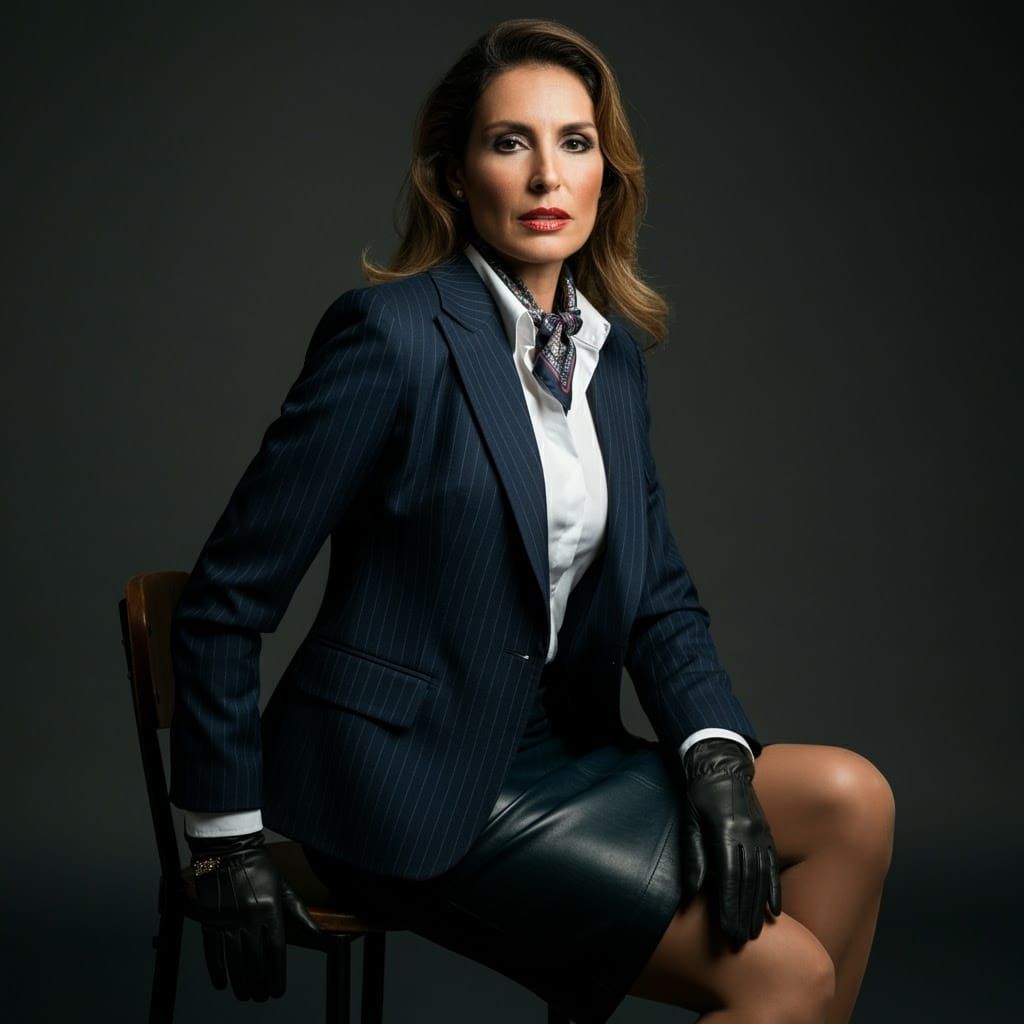 Elegant Spanish Businesswoman in Modern Office Attire