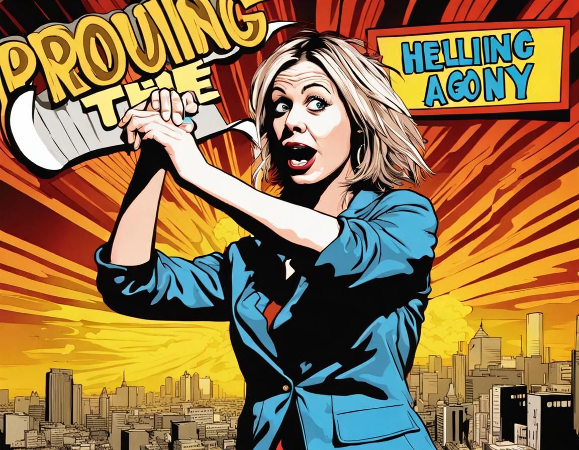 Female Comedian Promo Poster with Hellscape Backdrop