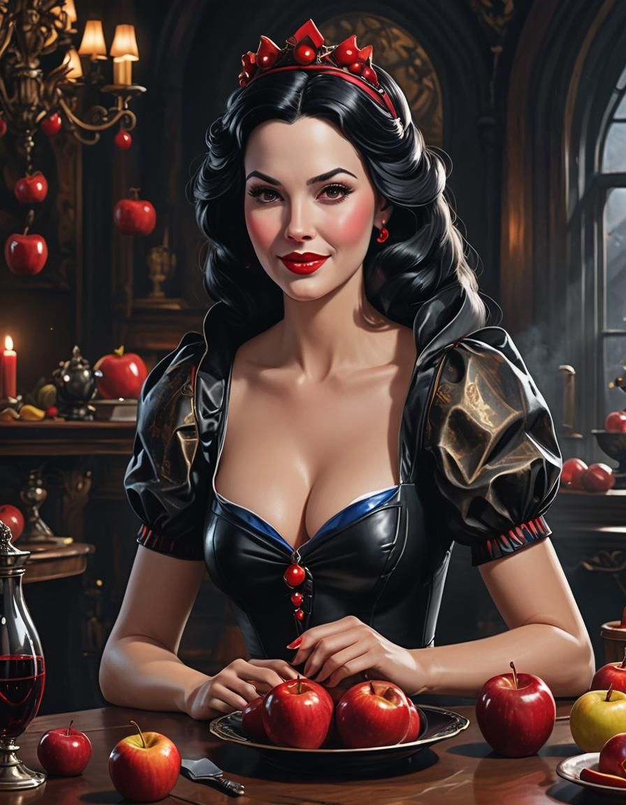 Snow White Villain Portrait in Pop Art Style