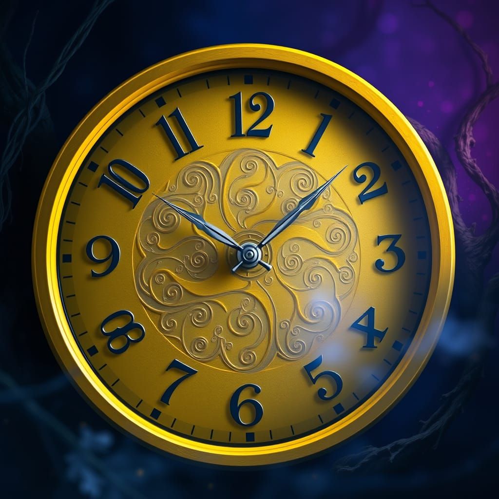 Mystical Timepiece in Dark Blue and Purple