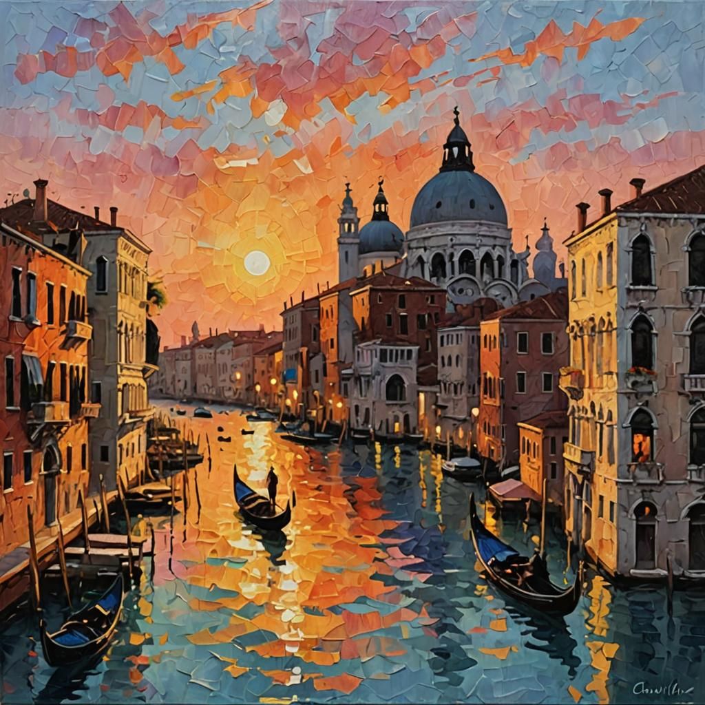 Venice Sunset: Impasto Painting