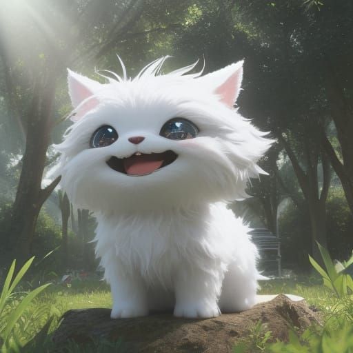 Cute Alien Critter in Sunlit Park, 8K