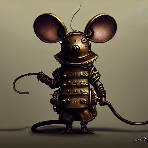 Steampunk Ashigaru Mouse: Biomechanical Art
