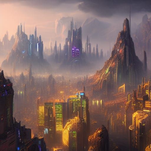 Fantastical Future Cities in Detailed Matte Painting