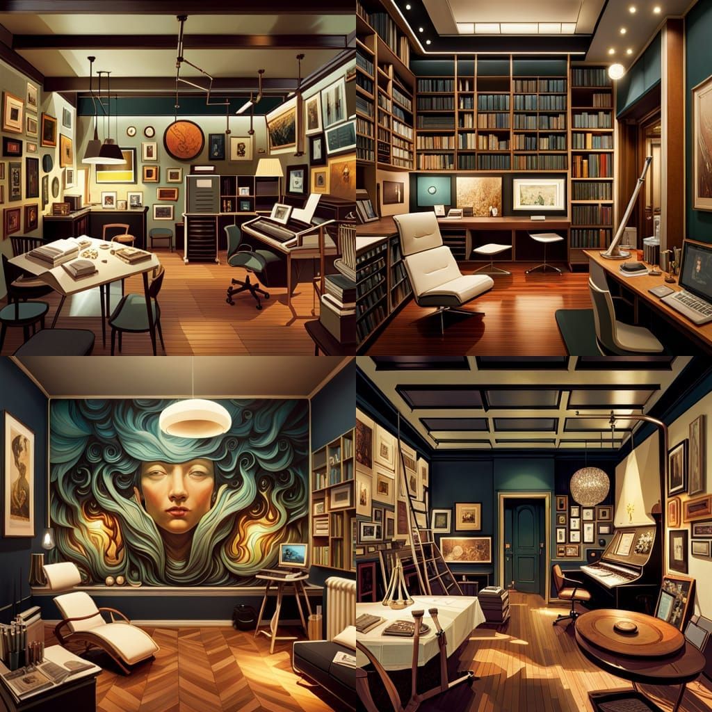 Hyperdetailed Art Studio Interior in Digital Art Style