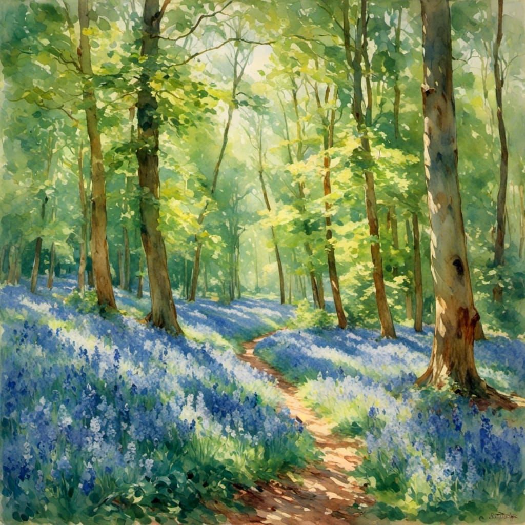 Bluebells in the forest