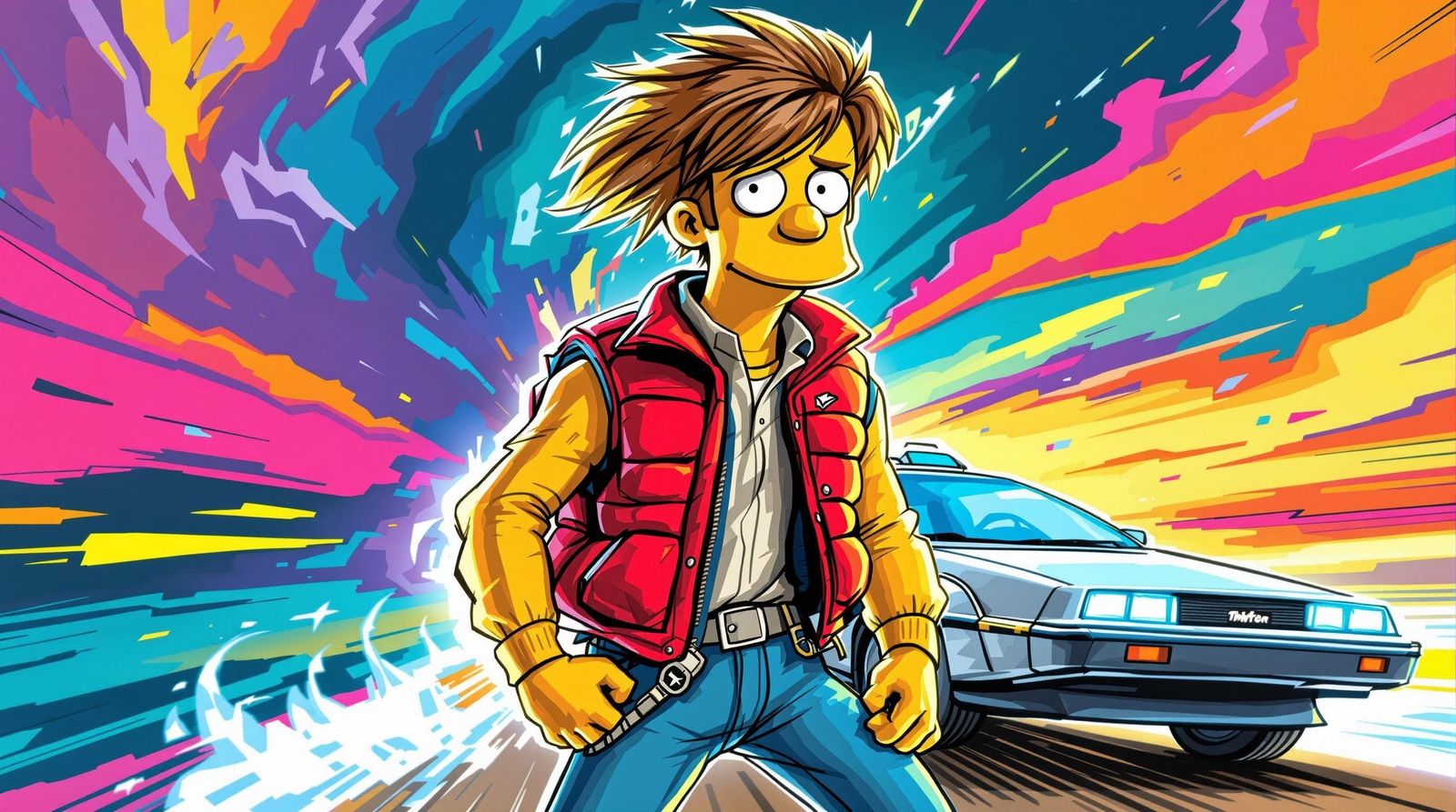 Marty McFly in Simpsons Cartoon Style