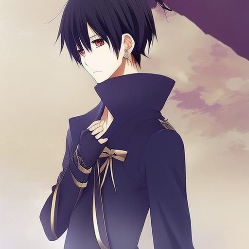 Beautiful Anime Boy with Earrings: Manga Style