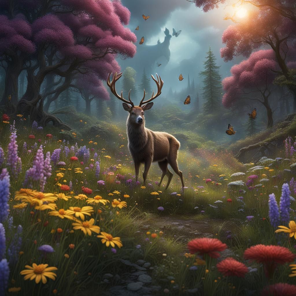 Enchanted Forest: A Detailed Matte Painting