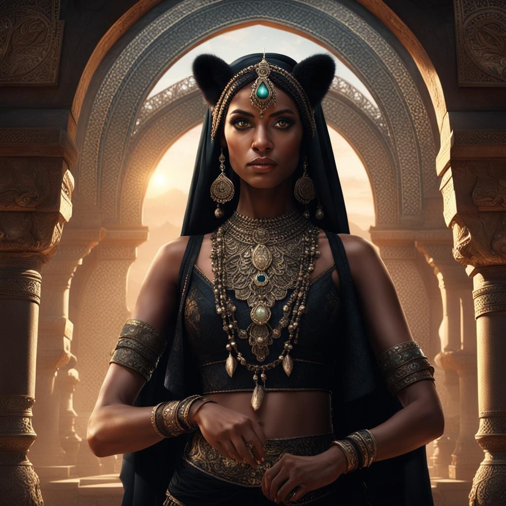 Panther-Eared Belly Dancer: Digital Matte Painting