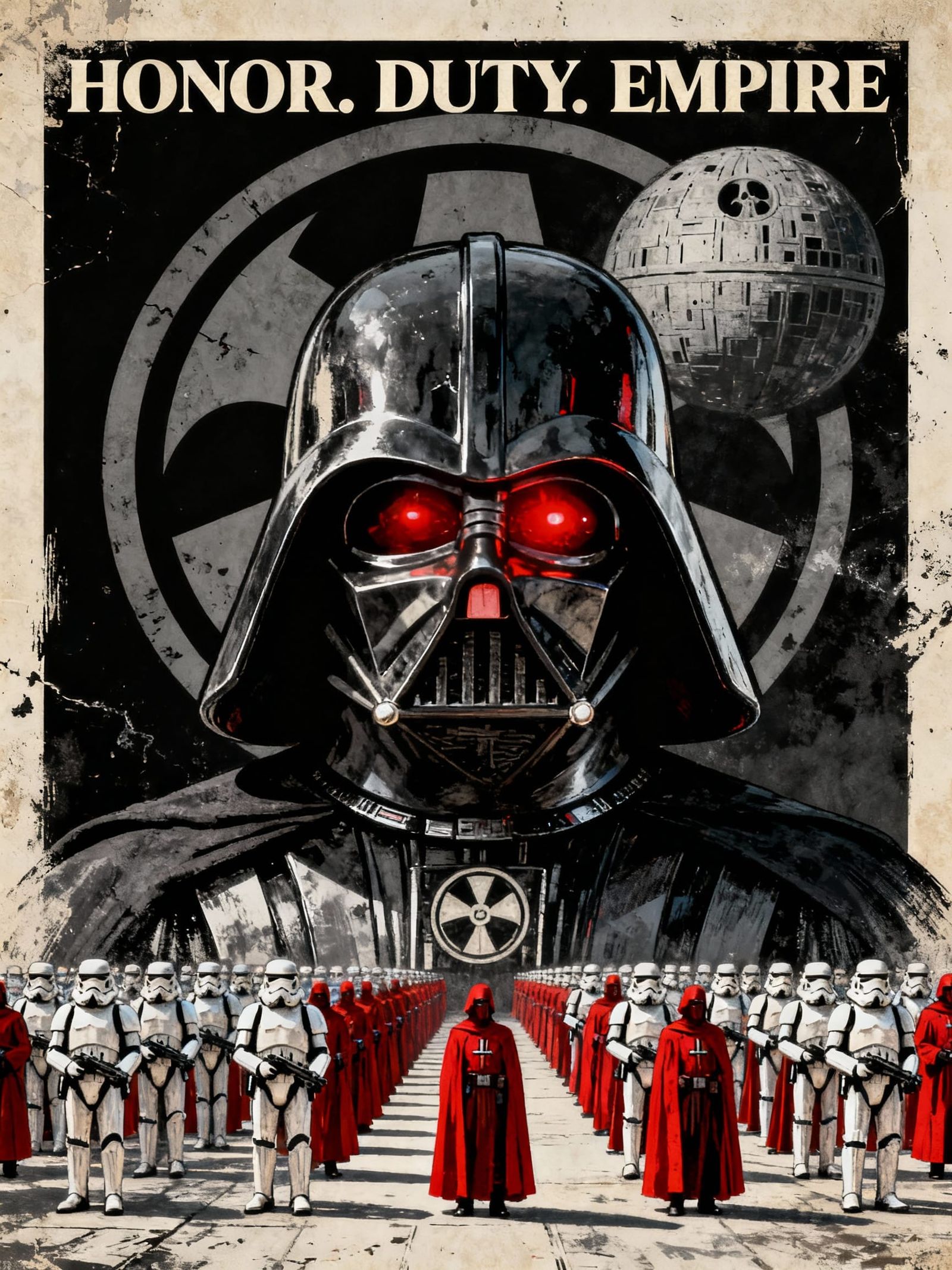 Darth Vader Propaganda Poster in Vintage Art Style
