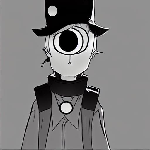 Manga Sketch of a One-Eyed Character