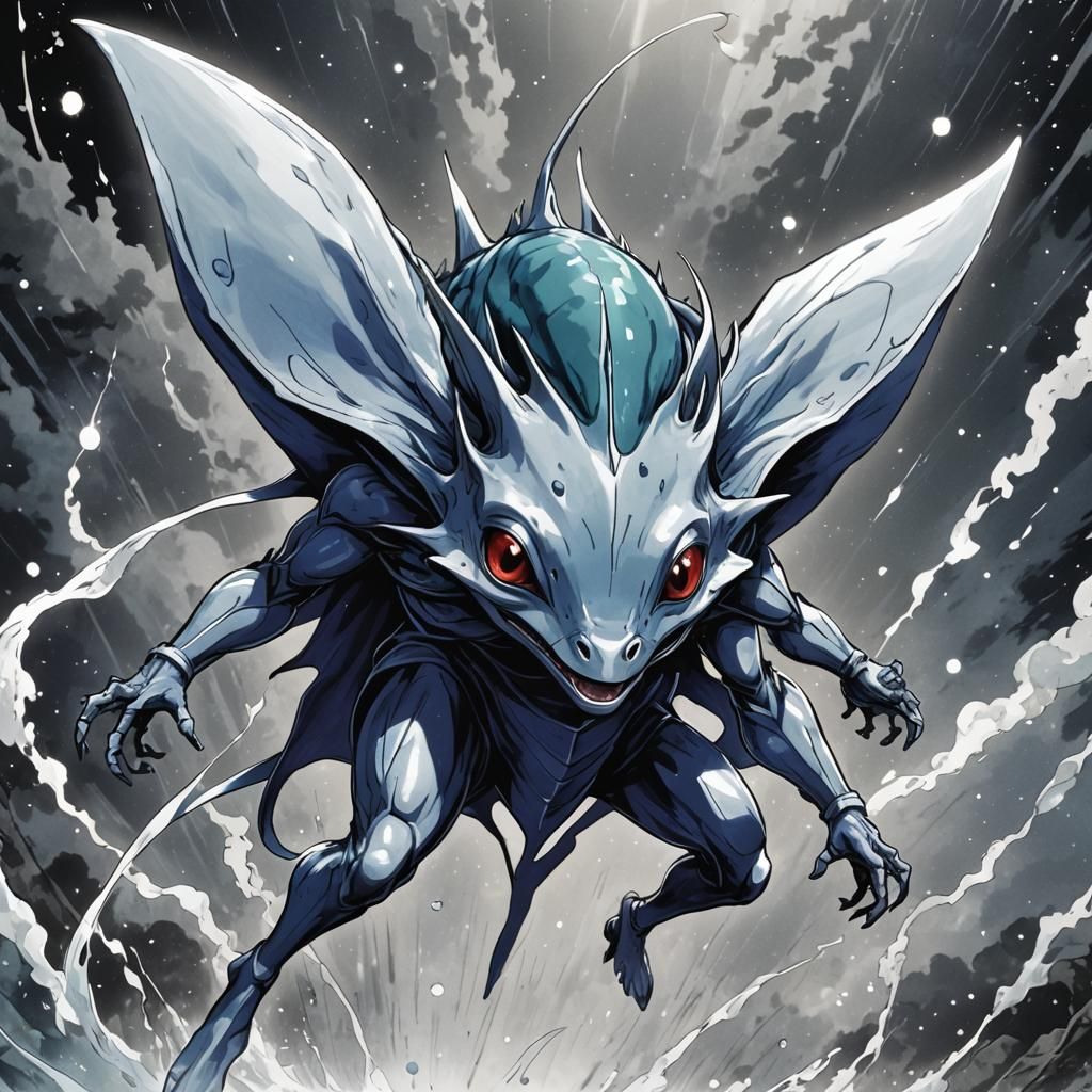 Magical Stingray Beast in Manga Style