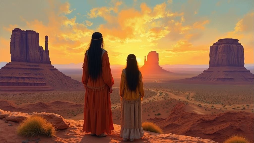 Desert Sunset in Monument Valley, Earthy Tones