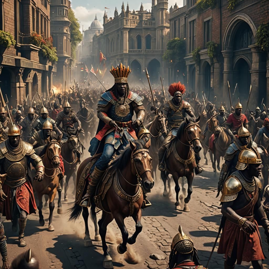 African King Enters London: Fantasy Concept Art