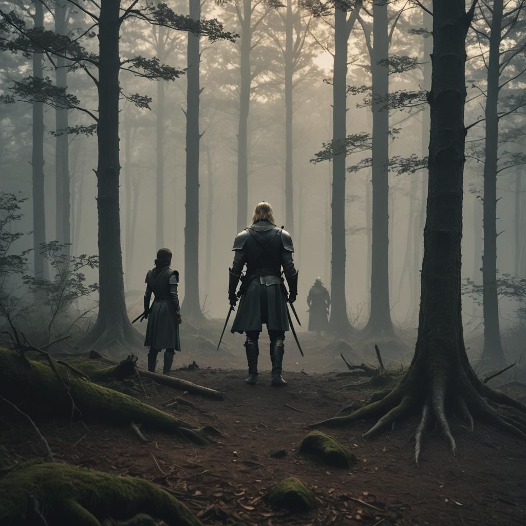 Misty Forest Assassin Watched: Cinematic Film Still