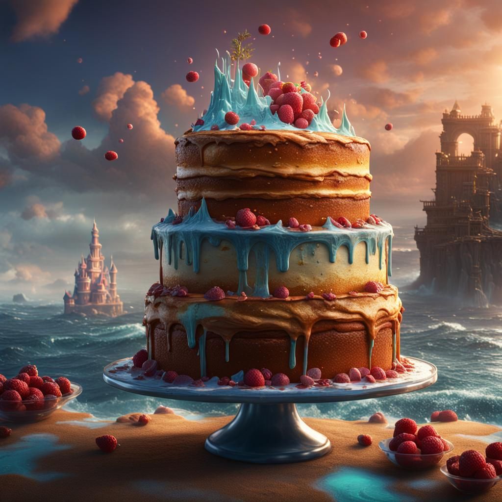 Cake by the Ocean: Detailed Matte Painting