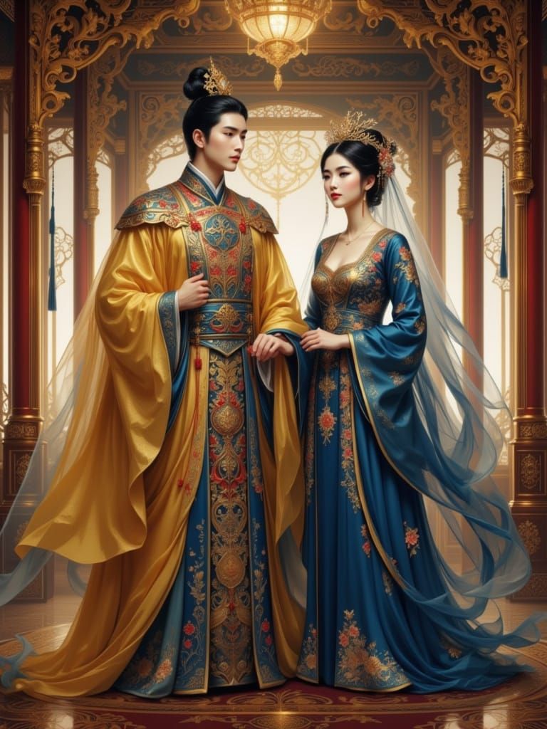 Chinese Emperor and Empress in Imperial Attire
