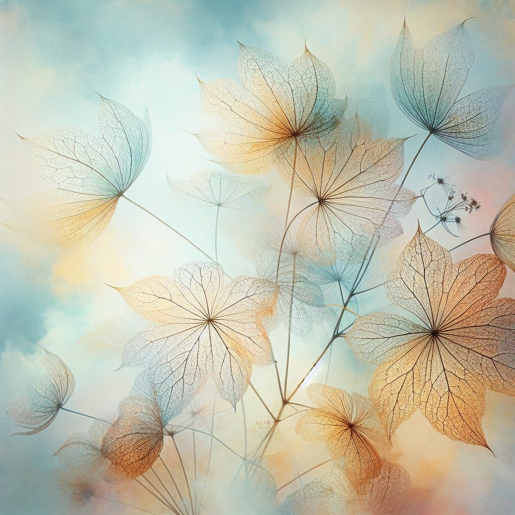 Ethereal botanical leaves