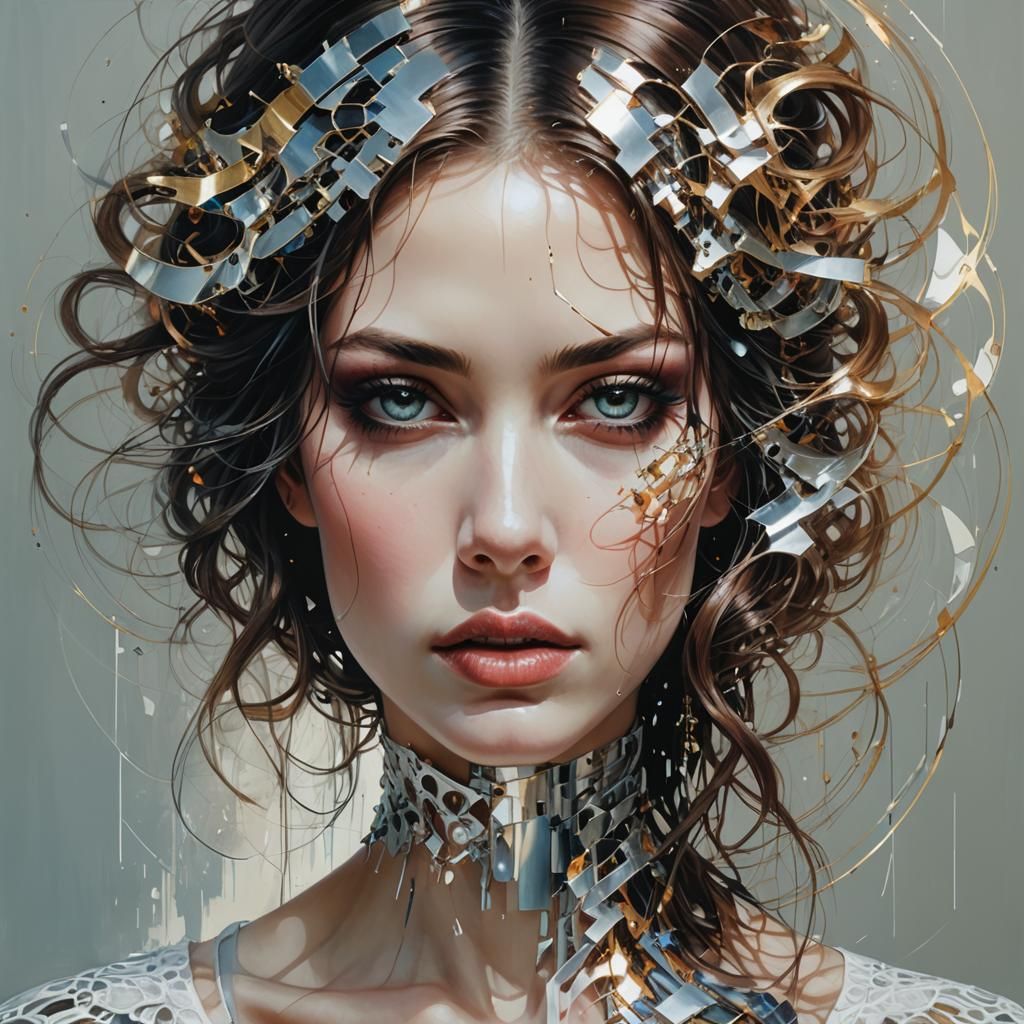 Glitch Art Portrait of a Woman