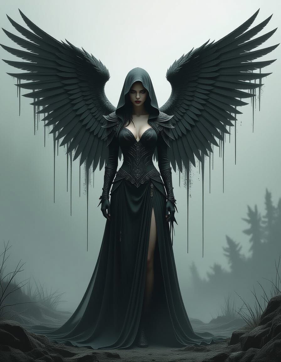 Dark Winged Angel of Horror and Evil