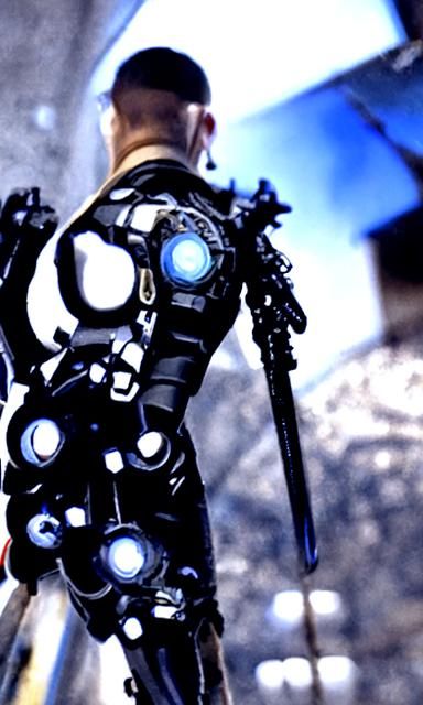 Cybernetic Mercenary Concept Art in 8K