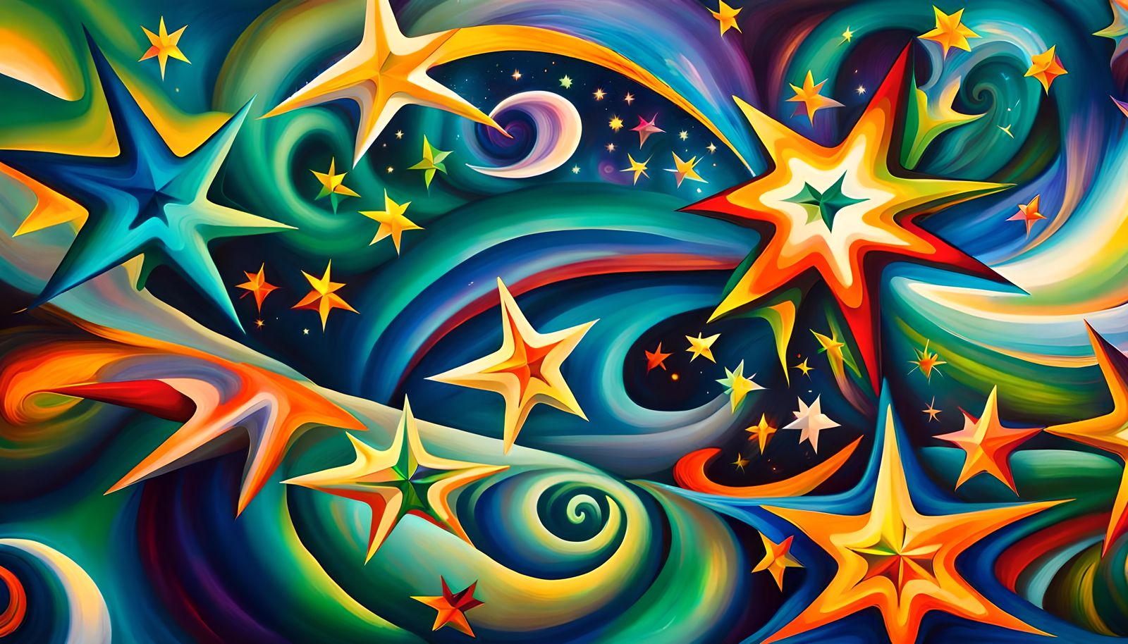 Iridescent Star Cluster Formation in Impasto Style