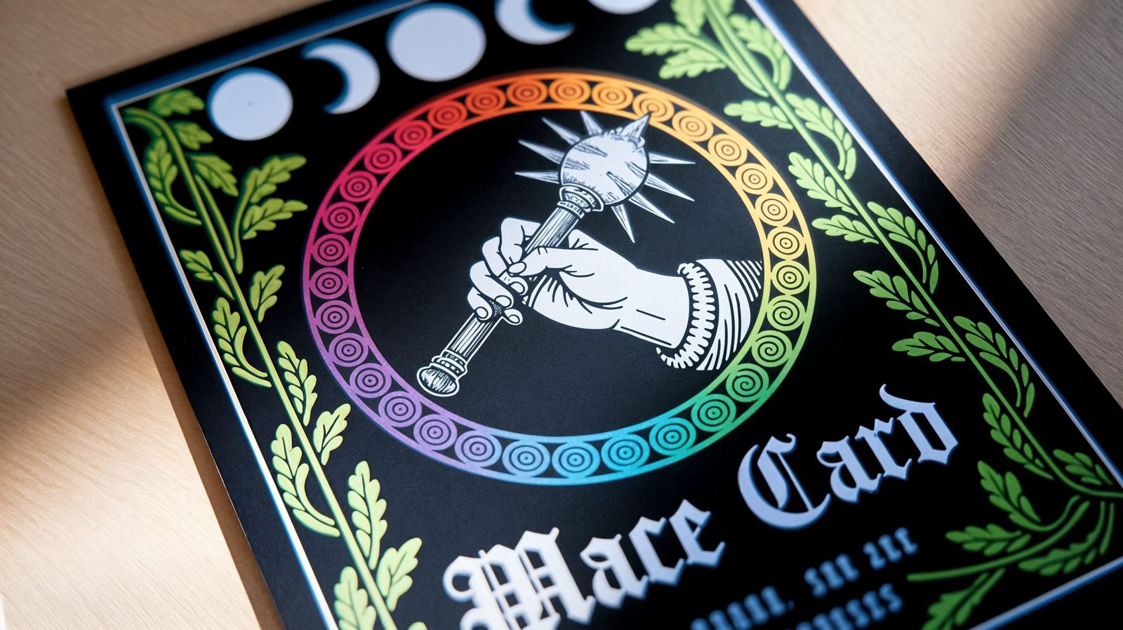 Art Nouveau Style Card Illuminated by Sunlight