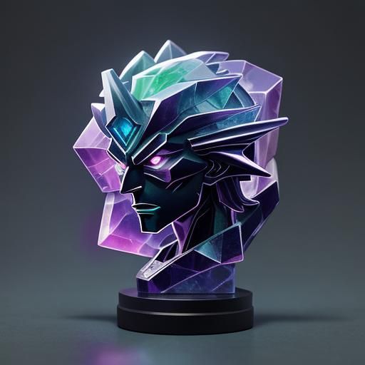 head figurine rainbow fluorite