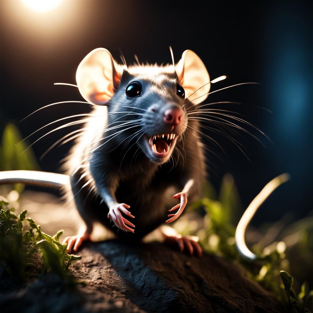 Photorealistic Portrait of a Mutant Rat with Ray Tracing