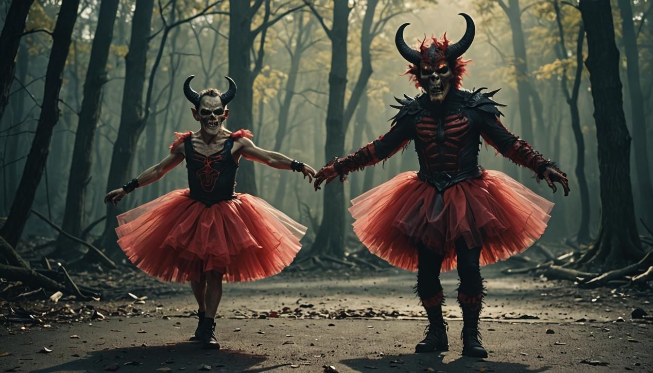 Cinematic Devil in Tutu Film Still